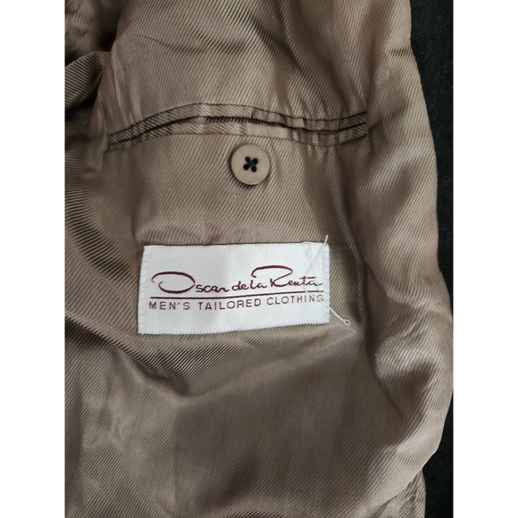 Oscar De La Renta Green Sport Coat Blazer Wool Cashmere 44L Vintage Quiet Luxury - Picture 13 of 16